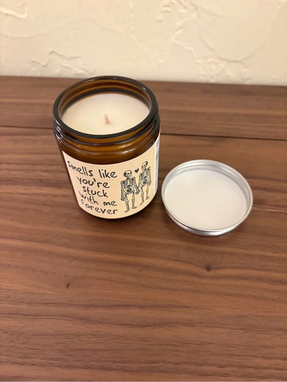 Skeleton Couple “Stuck With Me Forever” Scented Jar Candle